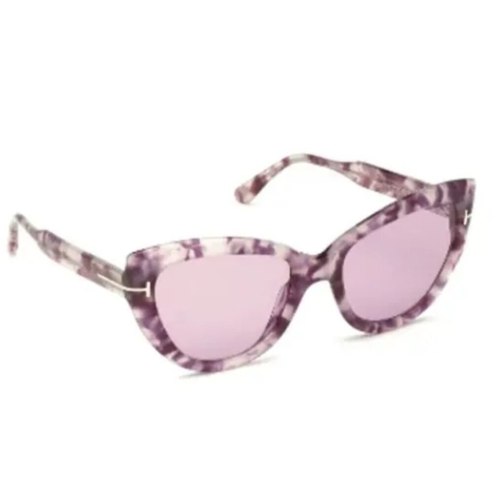 Tom Ford 55mm Cat Eye Sunglasses – Havana Violet – NWOT